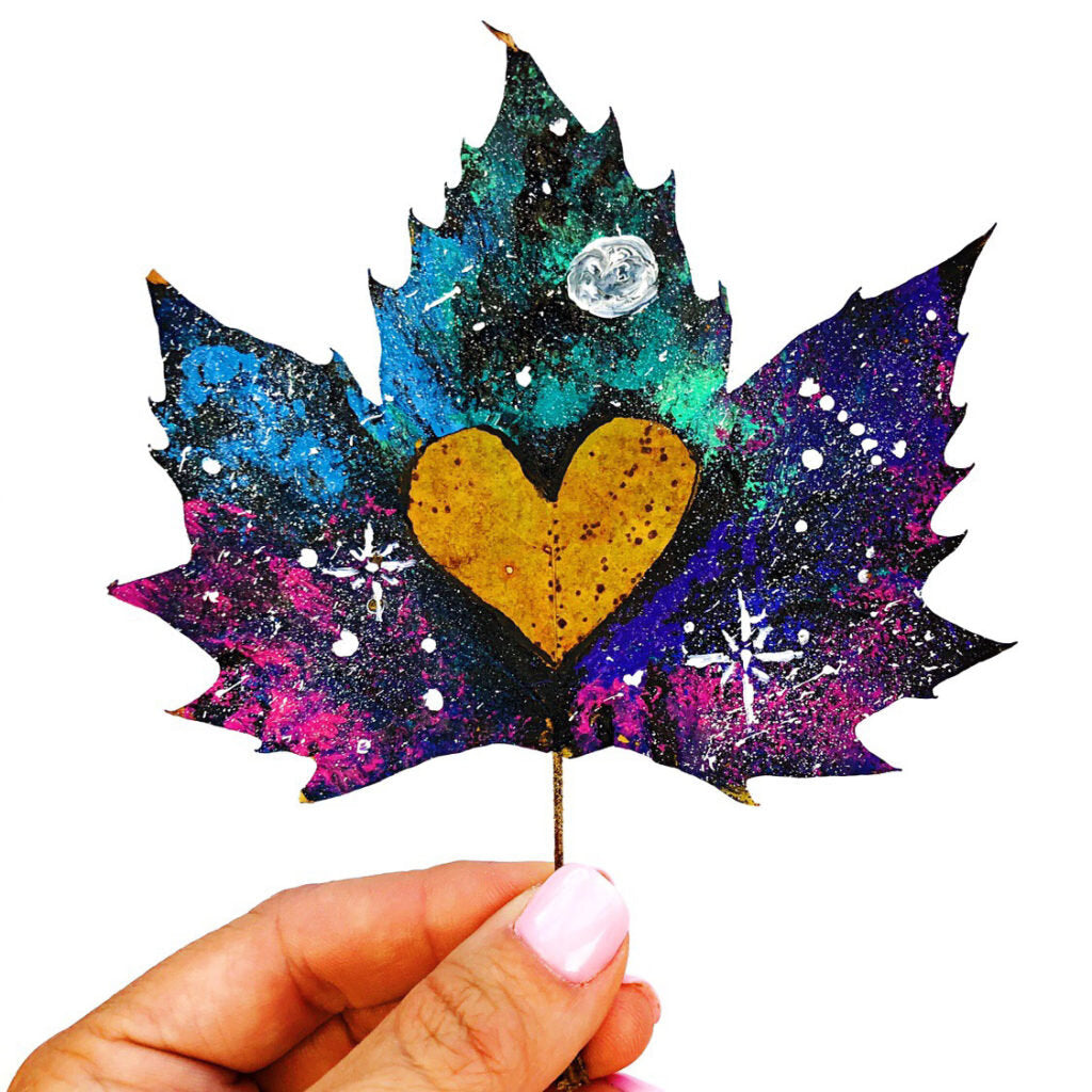 galaxy painted leaf