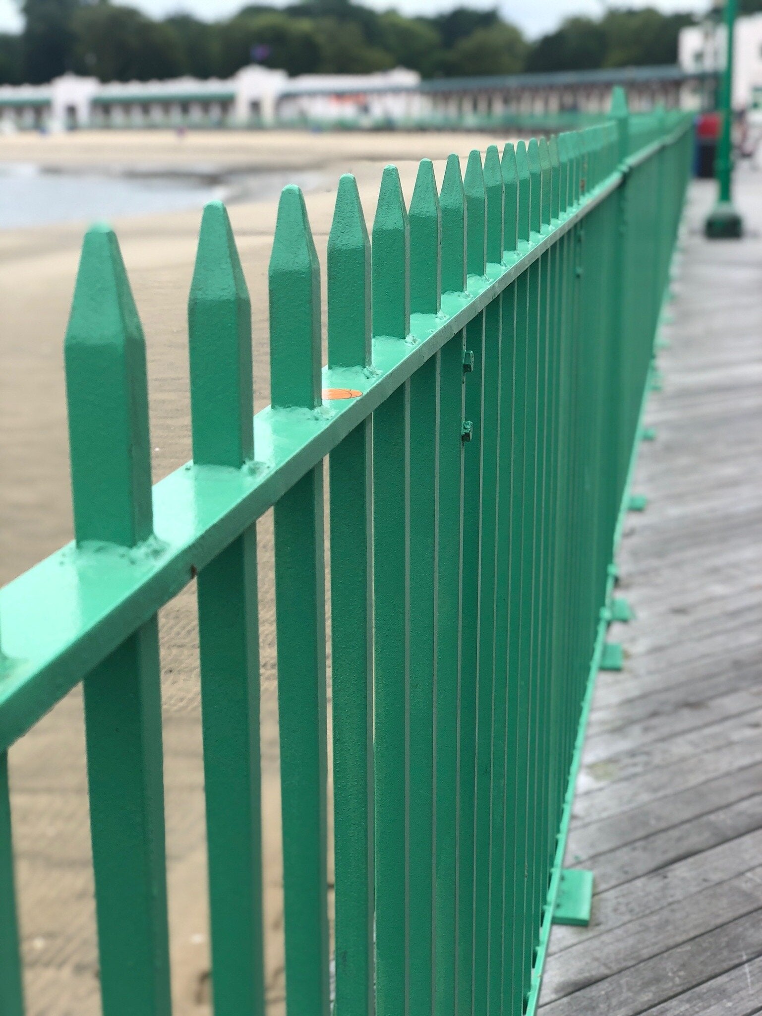 green metal fence