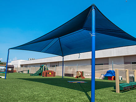 blue hip and ridge playground shade