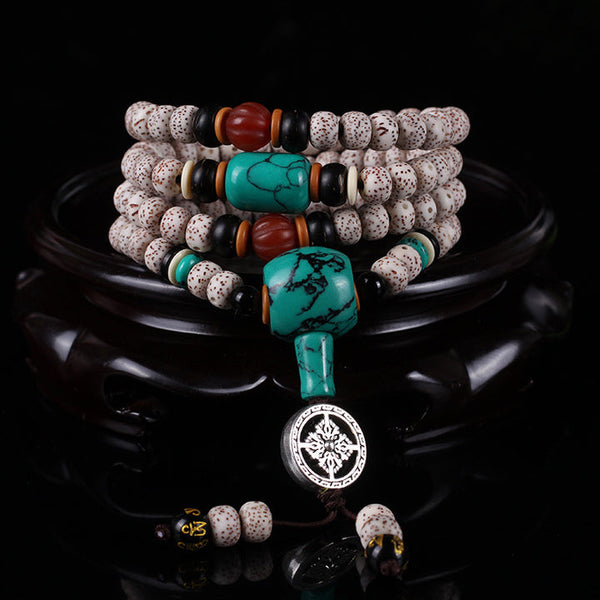 Tibetan Camel Bone 108 Mala Beads Bracelet / Necklace