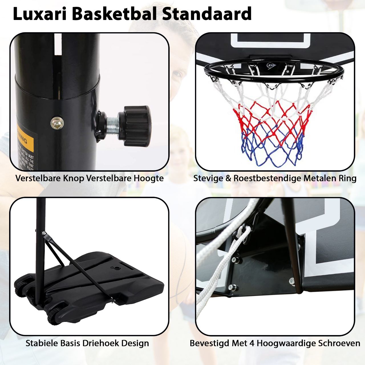 Voorzitter bom veel plezier Luxari Basketbalpaal Pro - In Hoogte Verstelbaar: 180 - 215 cm - Baske –  LuxariFitness