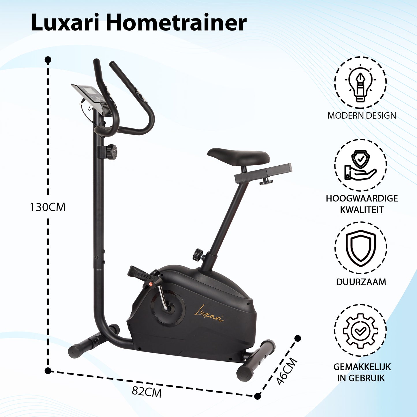 aanraken Versterker woensdag Luxari Hometrainer - 6 kg vliegwiel - Verstelbaar zadel - Hartslagsens –  LuxariFitness