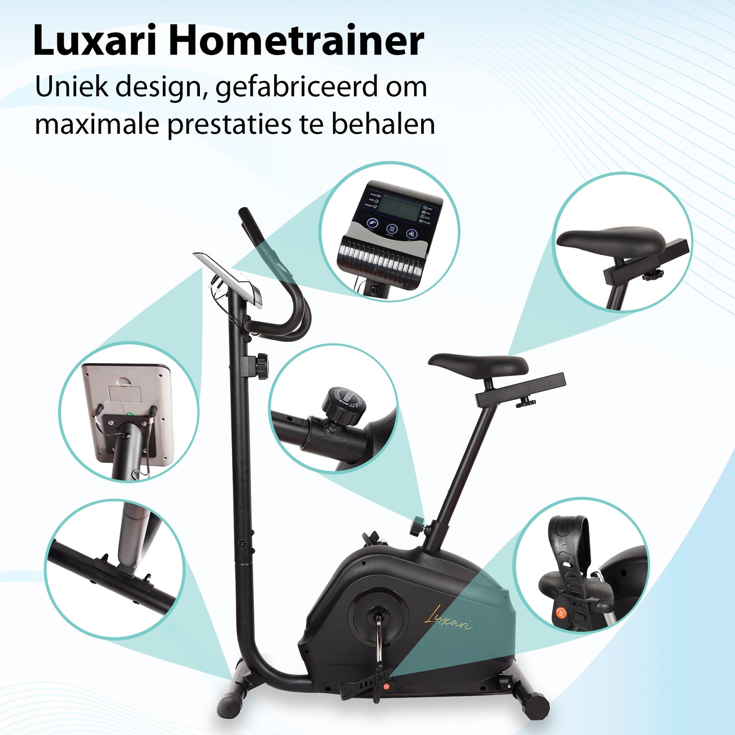 aanraken Versterker woensdag Luxari Hometrainer - 6 kg vliegwiel - Verstelbaar zadel - Hartslagsens –  LuxariFitness