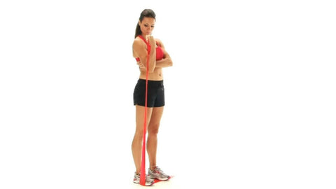 woman doing Single-Arm Band Curl