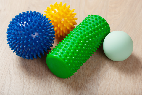 massage balls of different colors and sizes