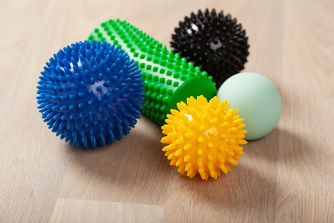 different color spiky massage balls displayed