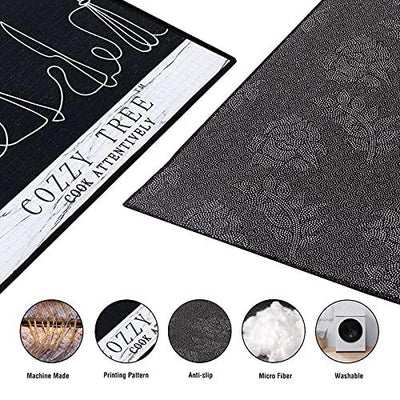 Cozzy Tree Kitchen Mat [3 PCS] Cushioned Anti-Fatigue Kitchen Rug, Easy to Clean Waterproof Non-Slip Kitchen Mat and Ergonomic Comfort Suede Rug for Kitchen, Floor Home, Office, Sink, Laundry