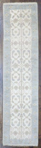 Turk Oushak Natural-dye 2'6"x10'0" Hand-knotted Rug -w605