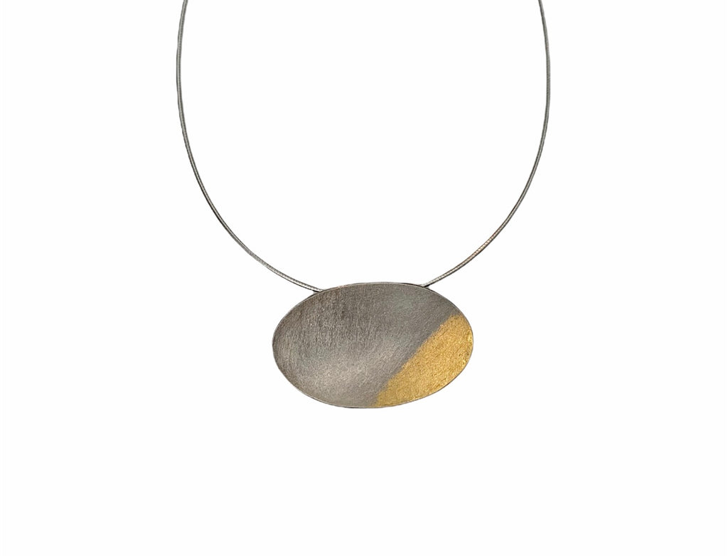 Oval and Gold Necklace - Chrissy Liu Jewelry