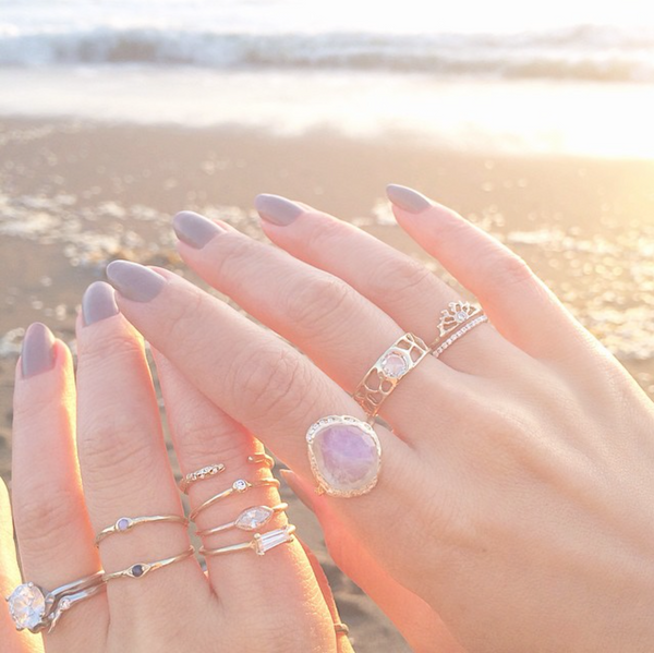 Misa Jewelry Moonstone Cove Ring on Moonstone Beach. 