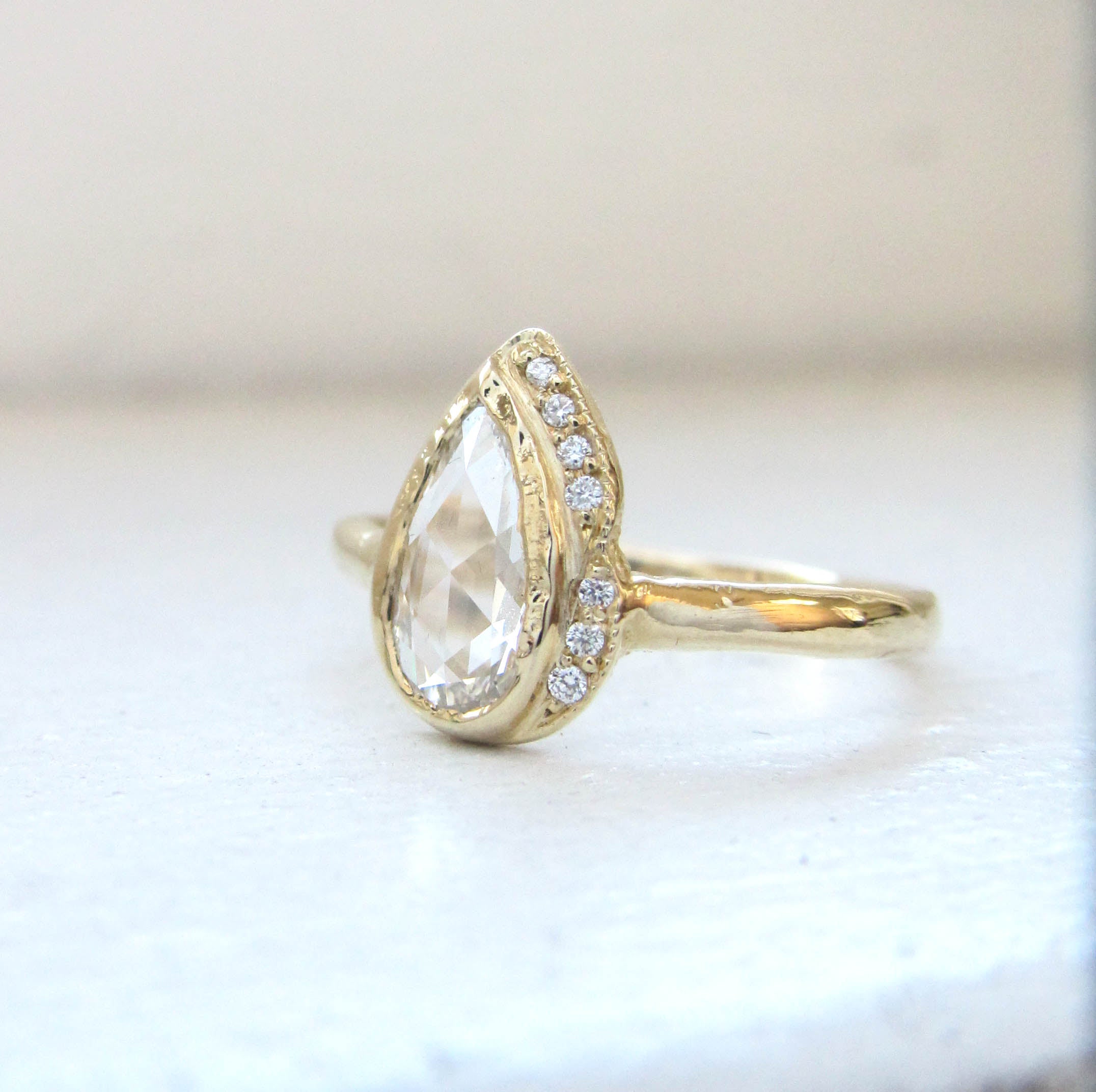 Raindrop Rosecut Diamond Ring