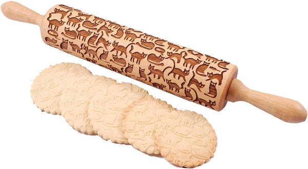 Cats Pattern Embossing Rolling Pin