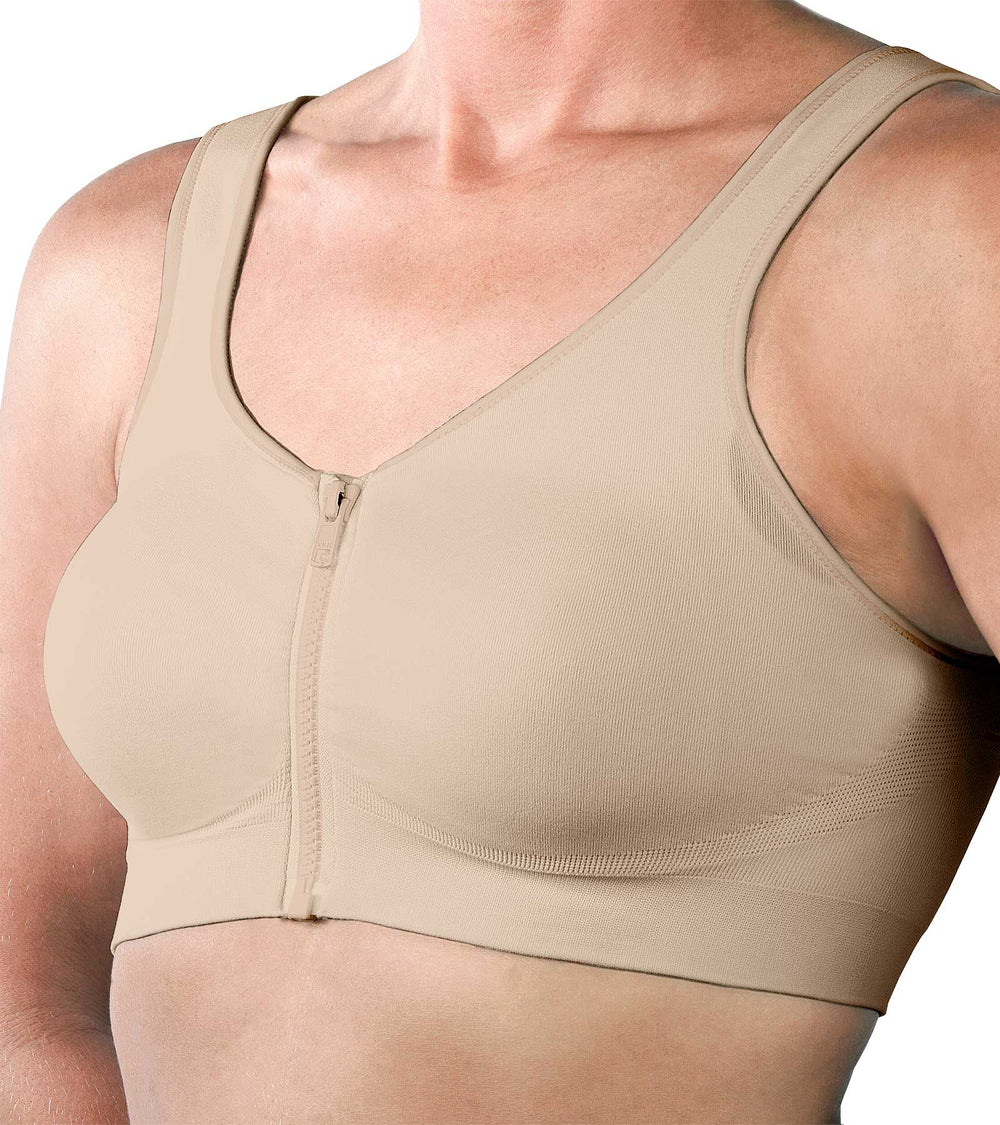 Dream Bras Copper Therapy Zip-Front Bra, Nude, Small