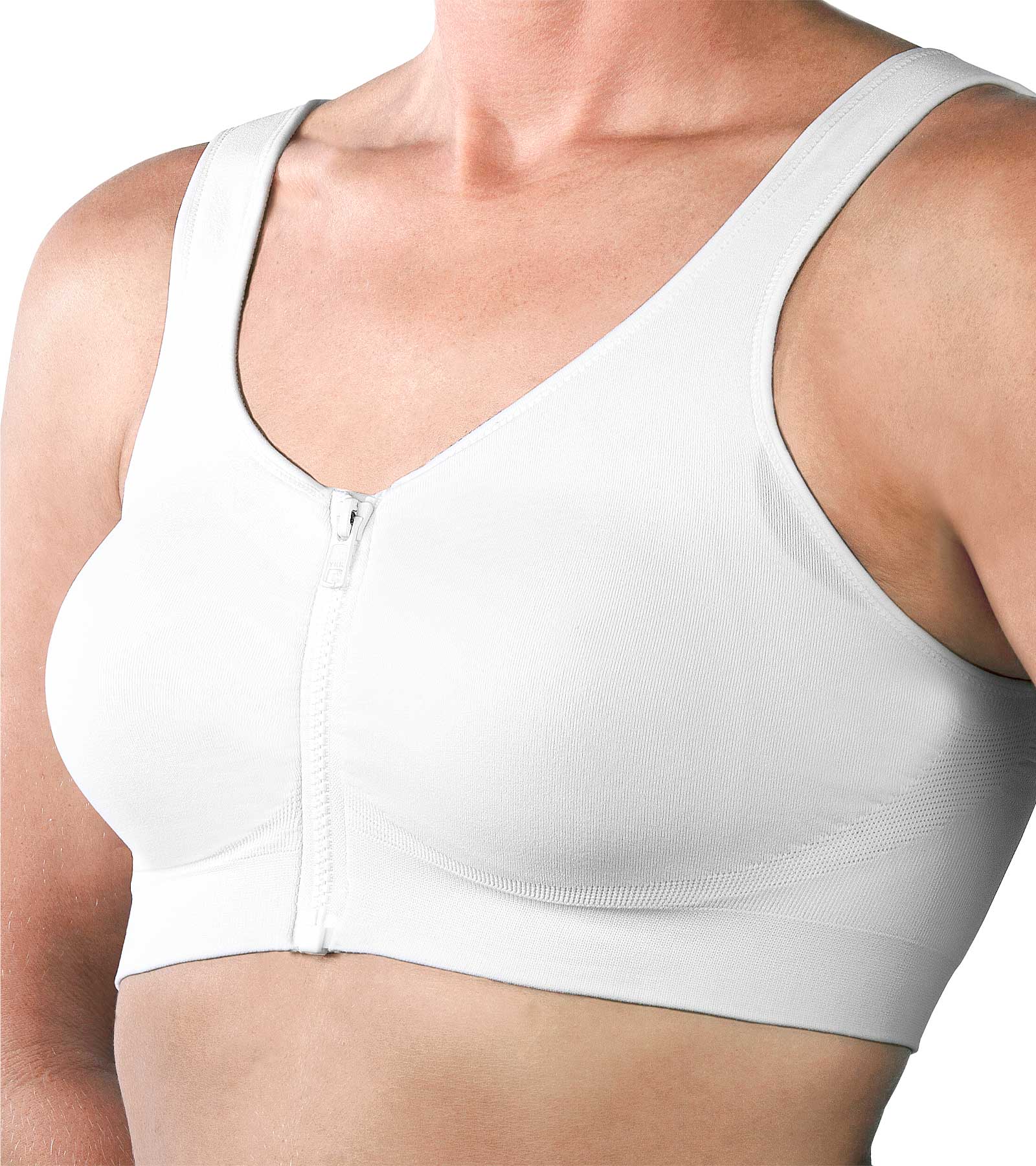 Womens Seamless Zip Sports Bra