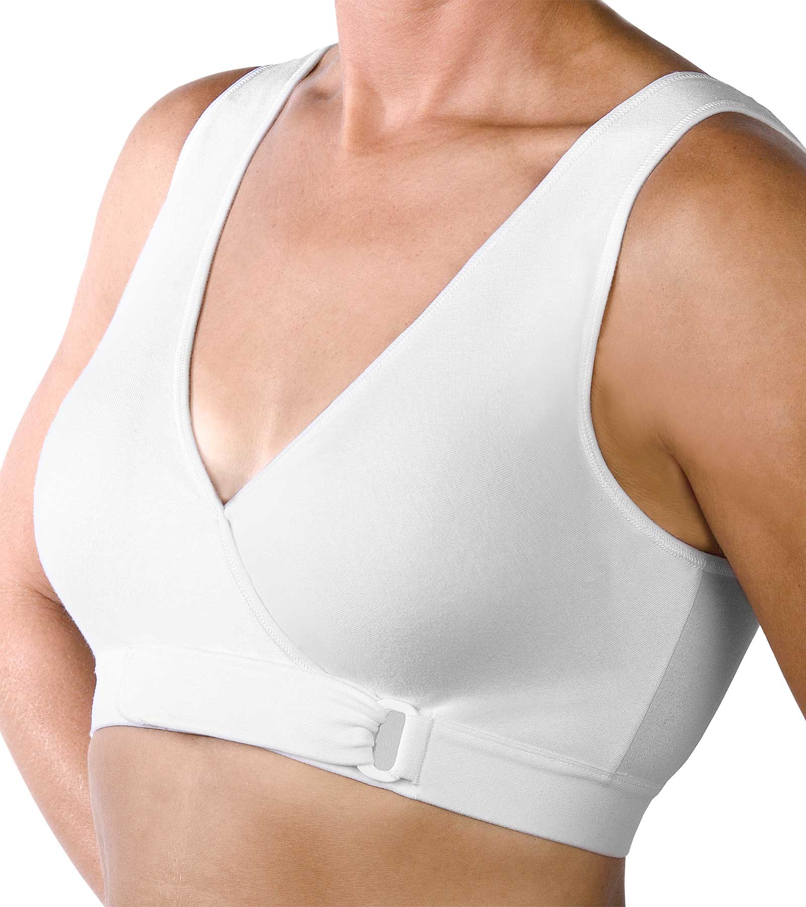 Easy Open Velcro Front Closure Bra, #1009 White, Fresh Comfort, Inc.