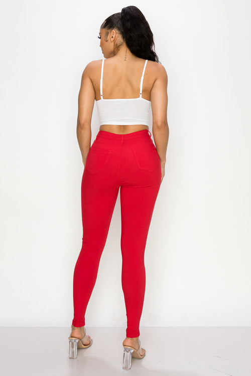 LV-300 NEON PINK HIGH WAISTED COLORED JEANS