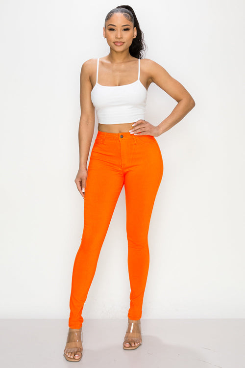 HIGH WAISTED COLORED SUPER-STRETCH JEANS SKY - LOVER BRAND FASHION