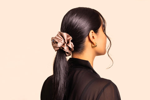Low ponytail with scrunchie