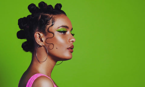 Trendy woman with Bantu knots