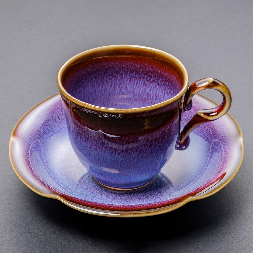 紫辰砂天目コーヒーカップ