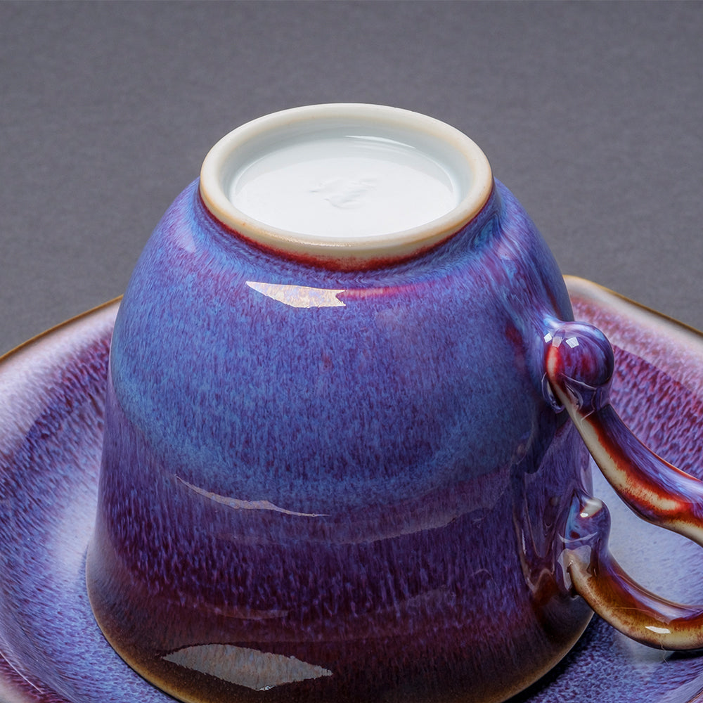 紫辰砂天目コーヒーカップ