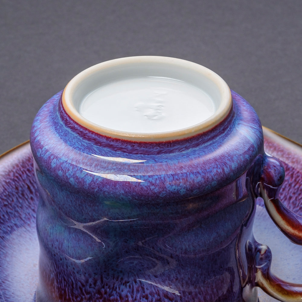 紫辰砂天目変形コーヒーカップ