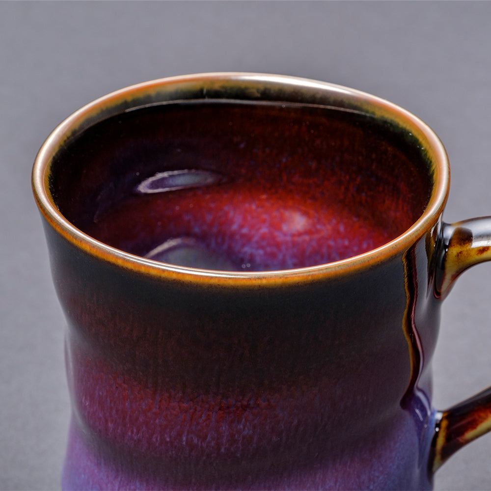 紫辰砂天目変形マグカップ