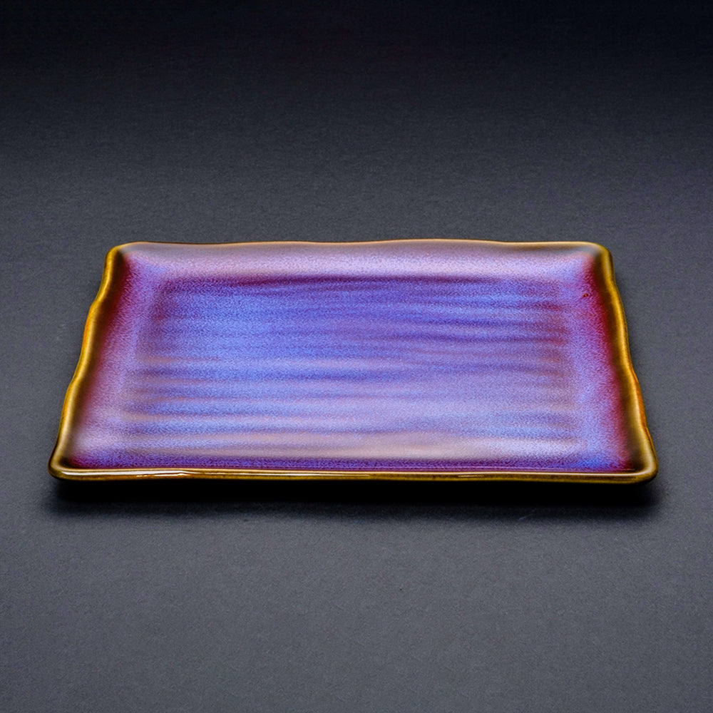 Shinsya Tenmoku Square Plate Large size