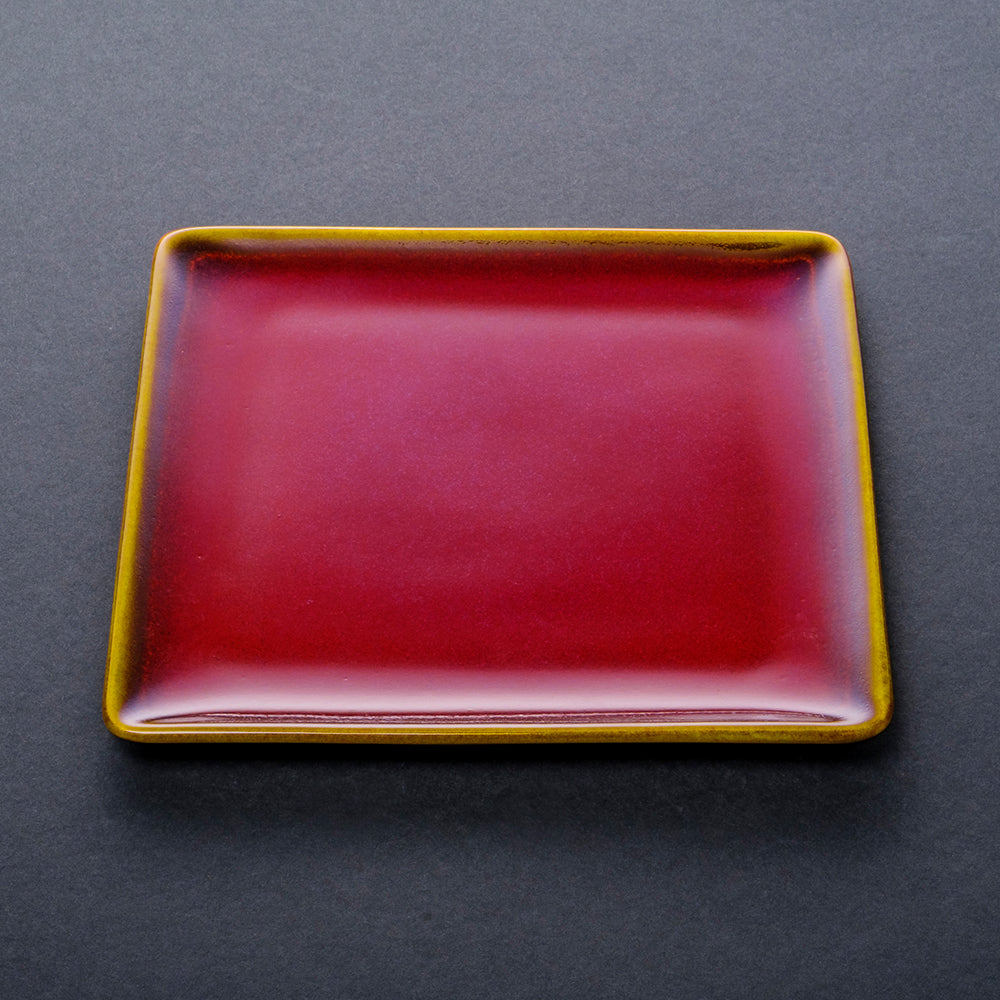 Shinsya Tenmoku Square Plate Medium size