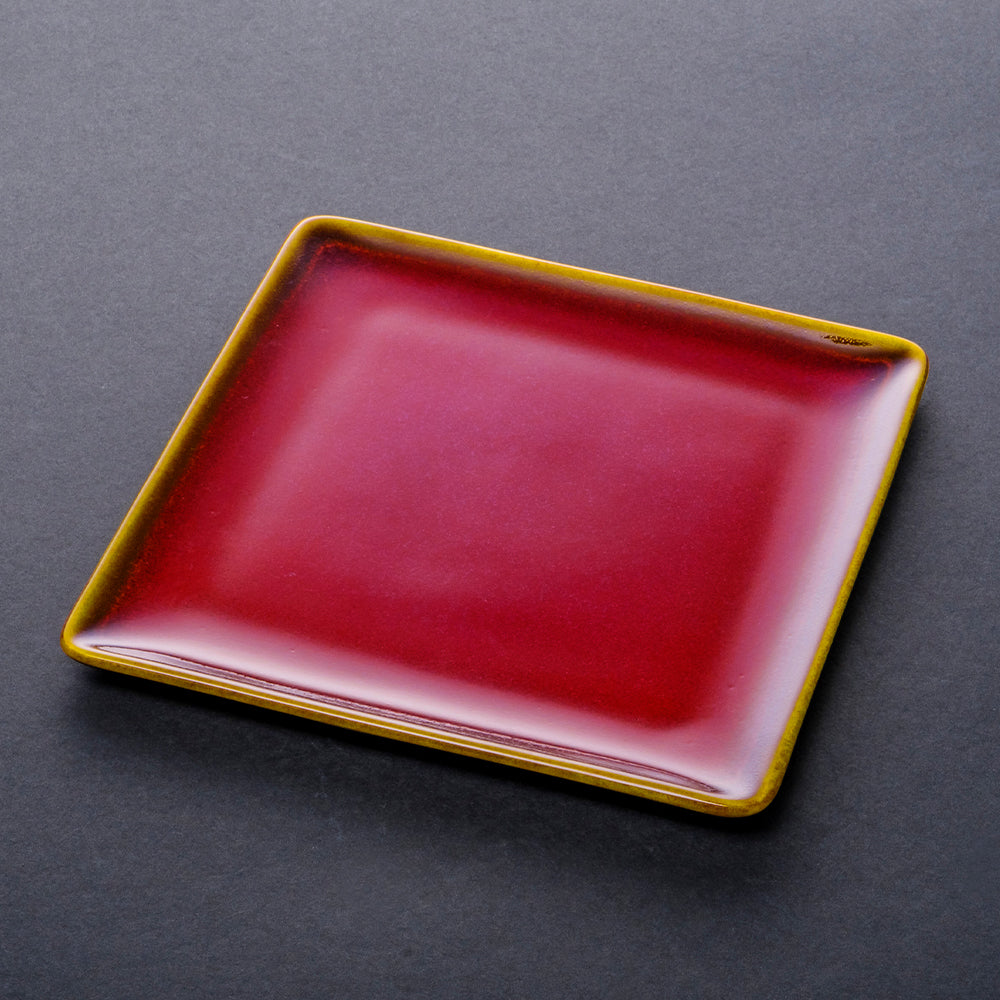 Shinsya Tenmoku Square Plate Medium size