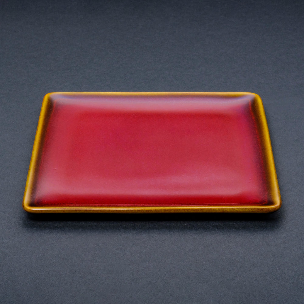 Shinsya Tenmoku Square Plate Medium size