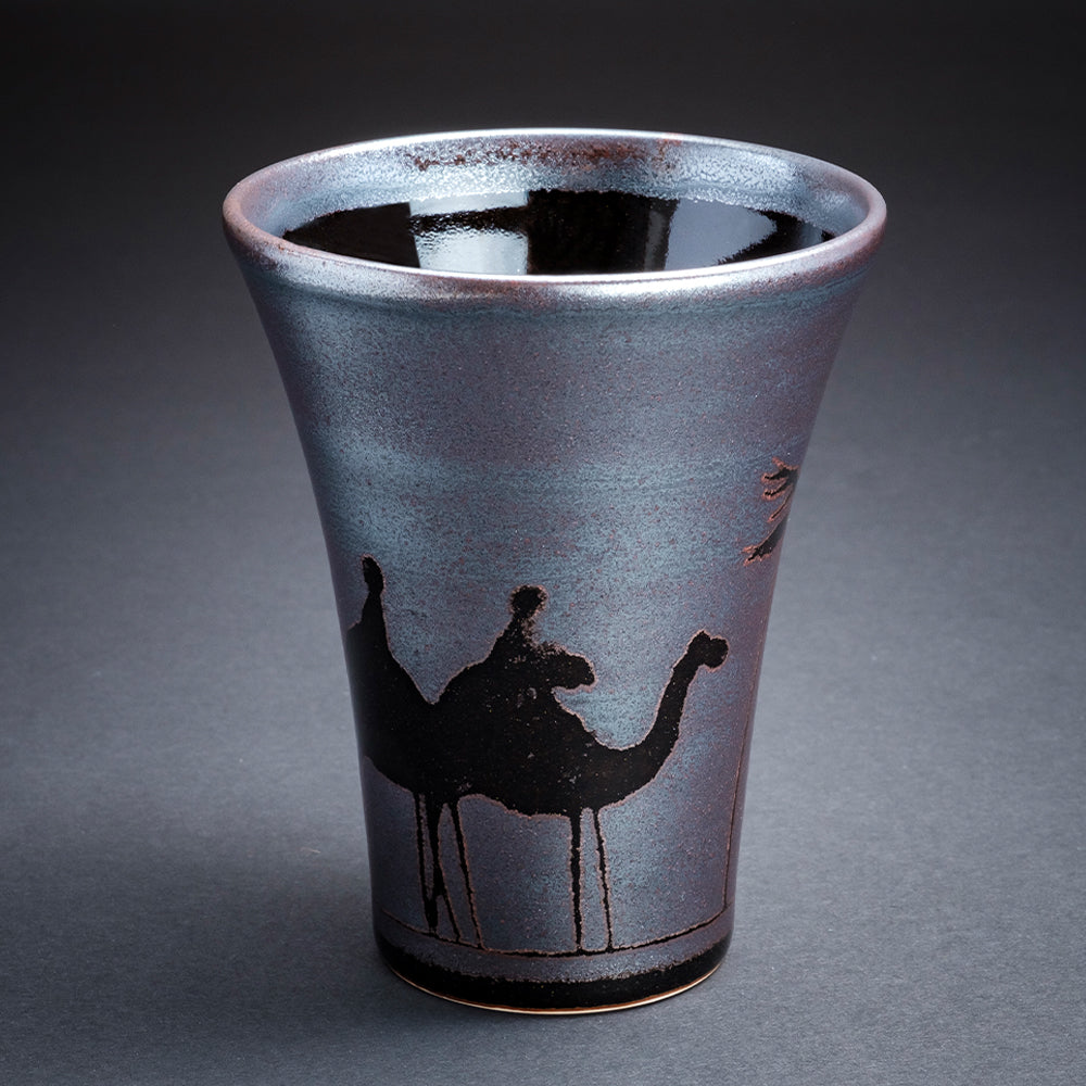 天目银彩骆驼图案休闲杯