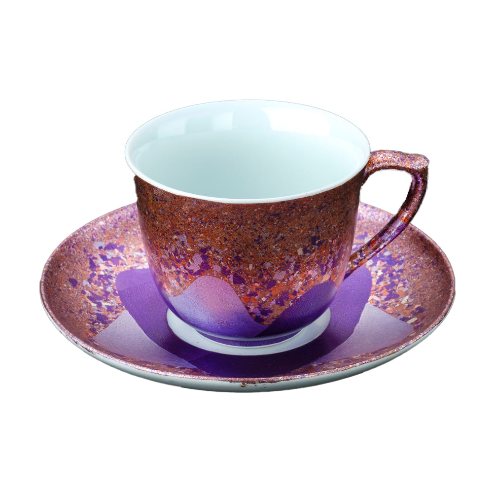 Murasakihakutirashi Kinrande Coffee Cup and Saucer