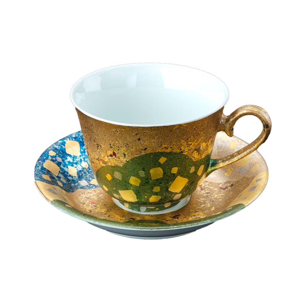 Tsugihaku Kinrande Blue Coffee Cup and Saucer