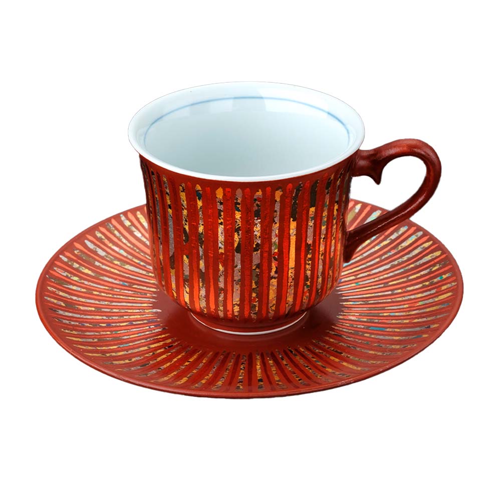 Akadiradenshimamon Kinrande Coffee Cup and Saucer