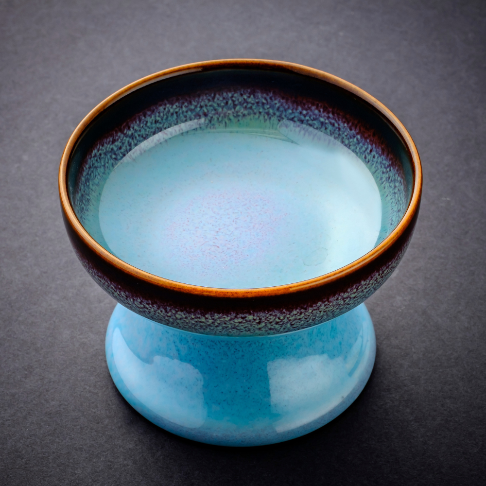 Tenmoku Cat Food Bowl (Blue)