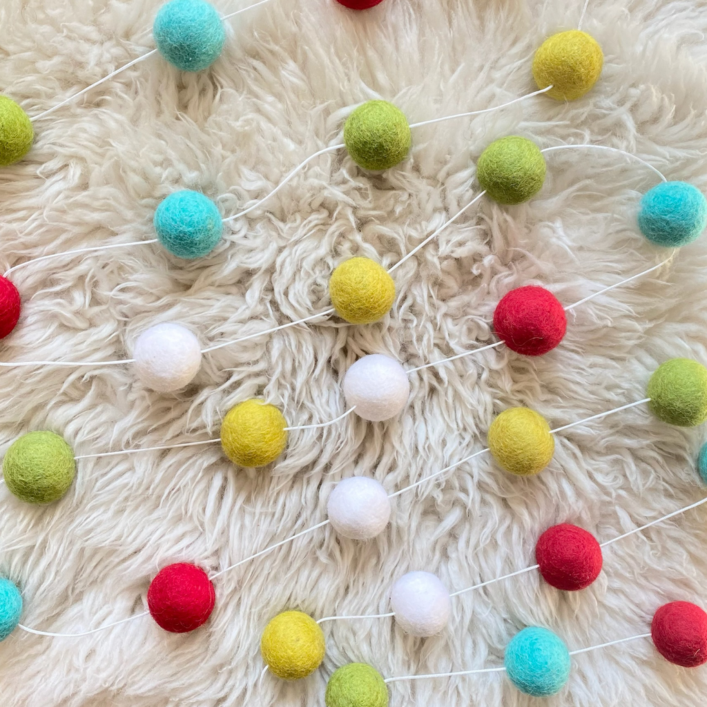 60 Pcs Felt Ball Garland Wool Felt Balls, Easter Christmas Decoration –  Rooted Childhood
