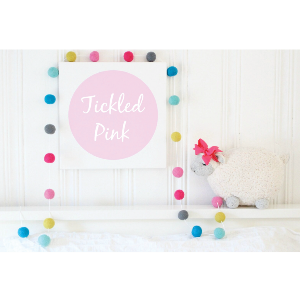 Pink & White Felt Ball Garland – Sheep Farm Felt