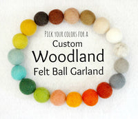 Woodland Nursery Garland- Custom Woodland Bunting- Nursery Decor- Woodland Creatures Nursery Decor- Felt Ball Garland