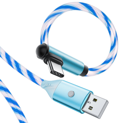 Câble USB-C vers USB-C flot lumineux LED charge rapide