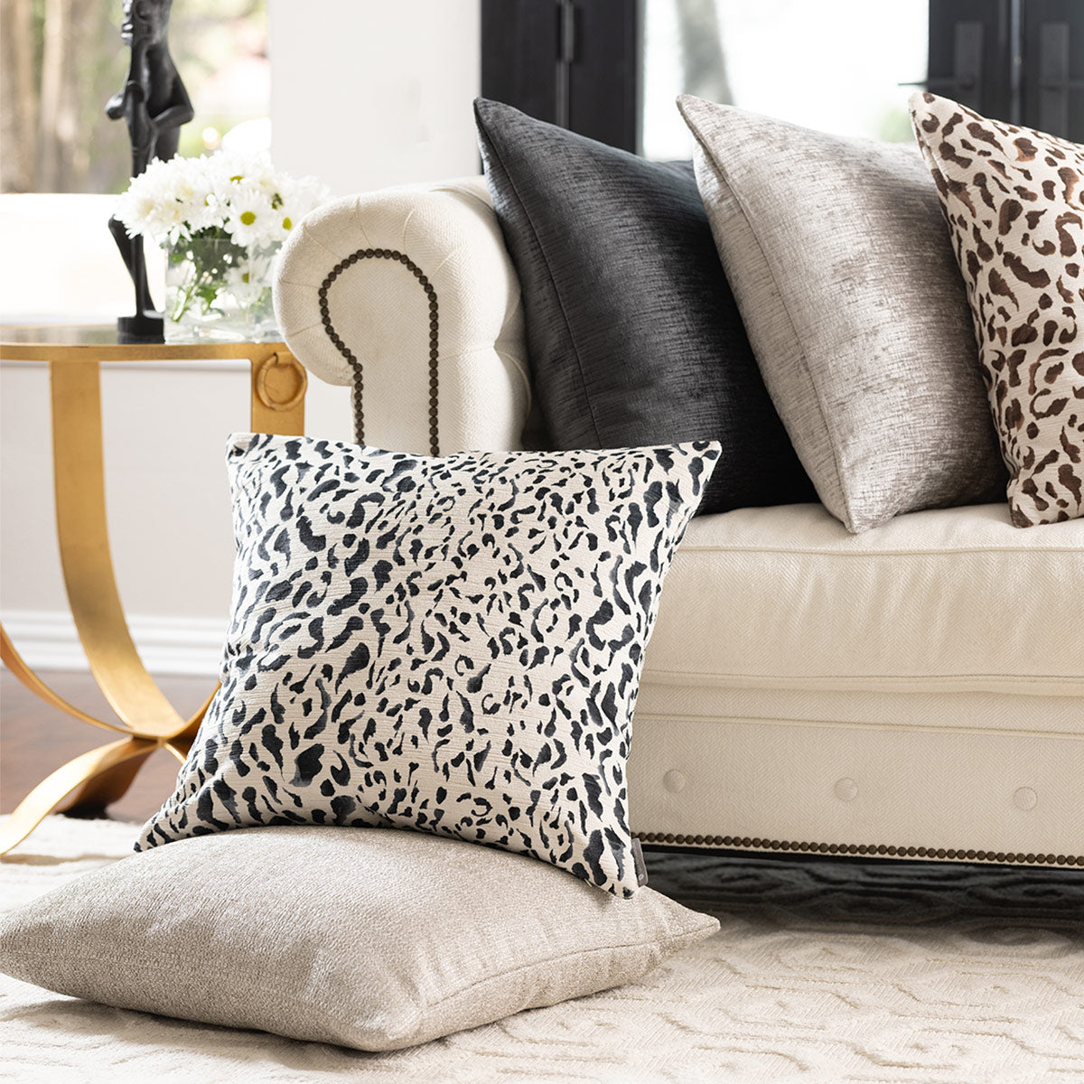 Lili Alessandra Faux Fur Decorative Pillows & Throw in Chestnut