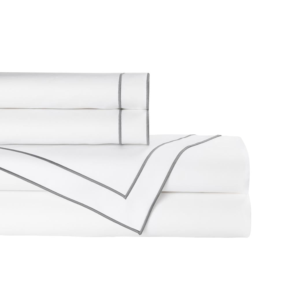 Guiliano Queen Sheet Set White / Pewter 300TC