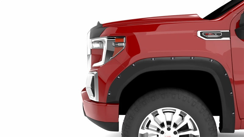 Lund 19-21 GM Silverado RX-Rivet Smooth Elite Series Fender Flares w/Black Bolts - Black 2pc Front