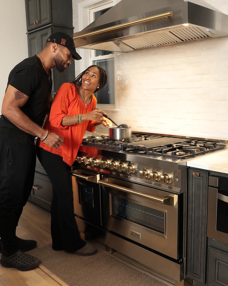 Terri Vaughn cooking with her ZLINE range