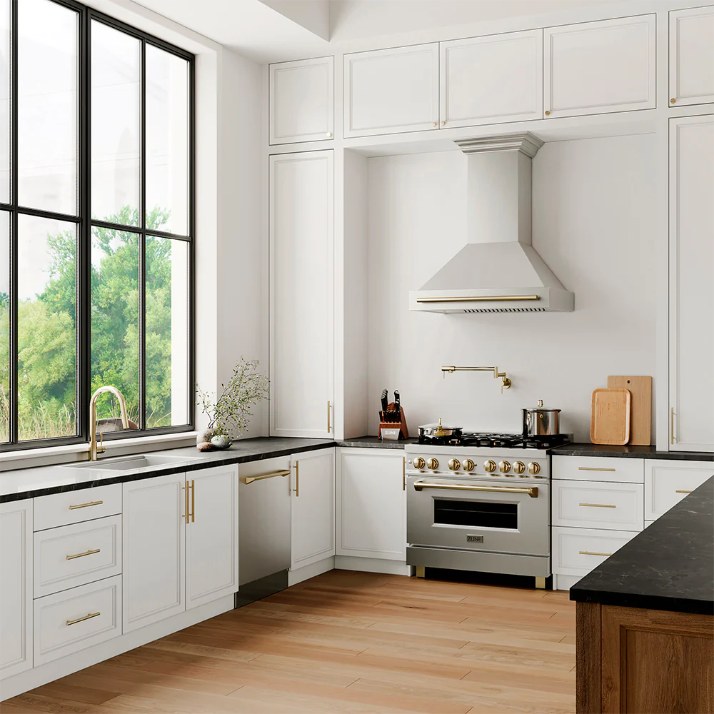 Matching ZLINE Appliances in a luxury farmhouse-style kitchen