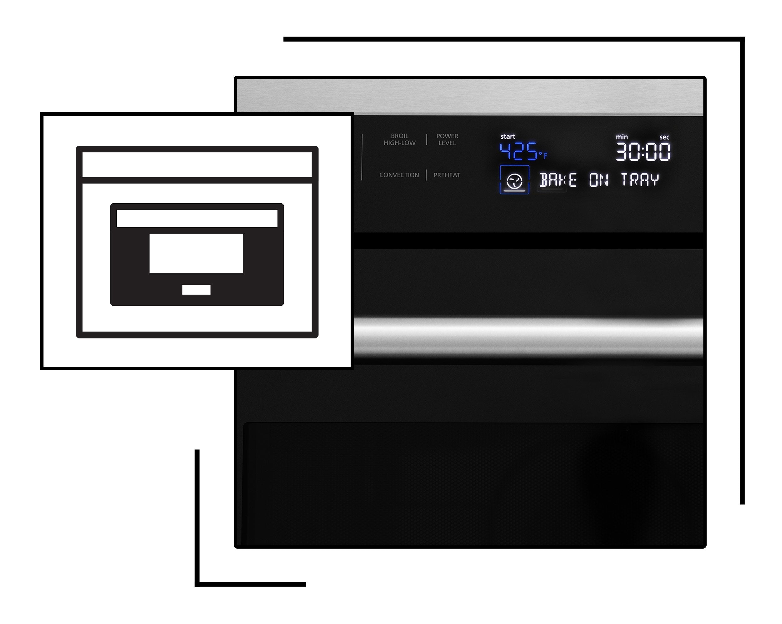 Icon and image representing microwave with one-touch control