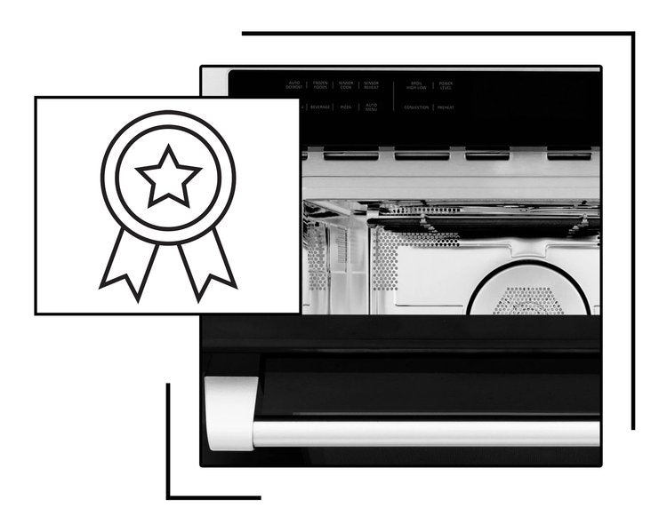 Icon and image representing modern microwave design