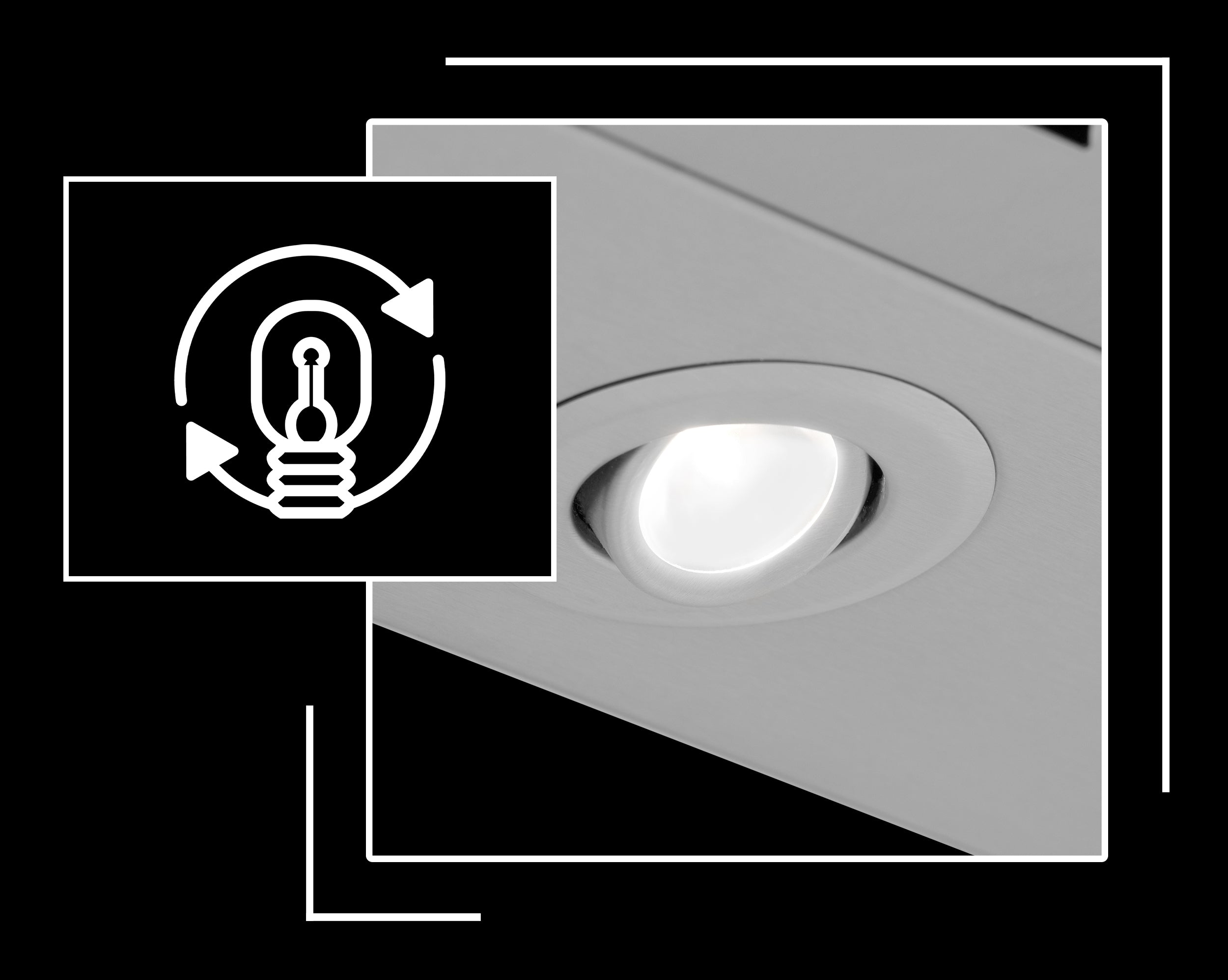Icon and image representing built-in LED lighting