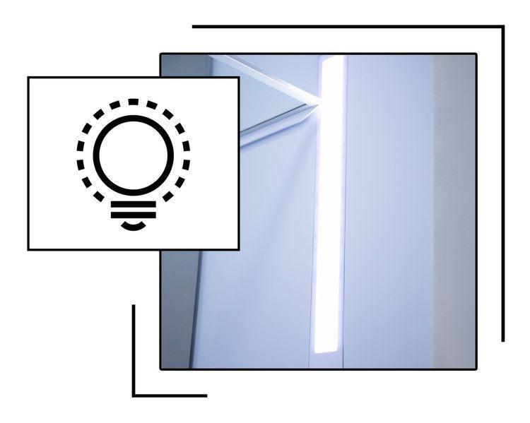 Icon and image representing LED lighting inside built-in refrigeration
