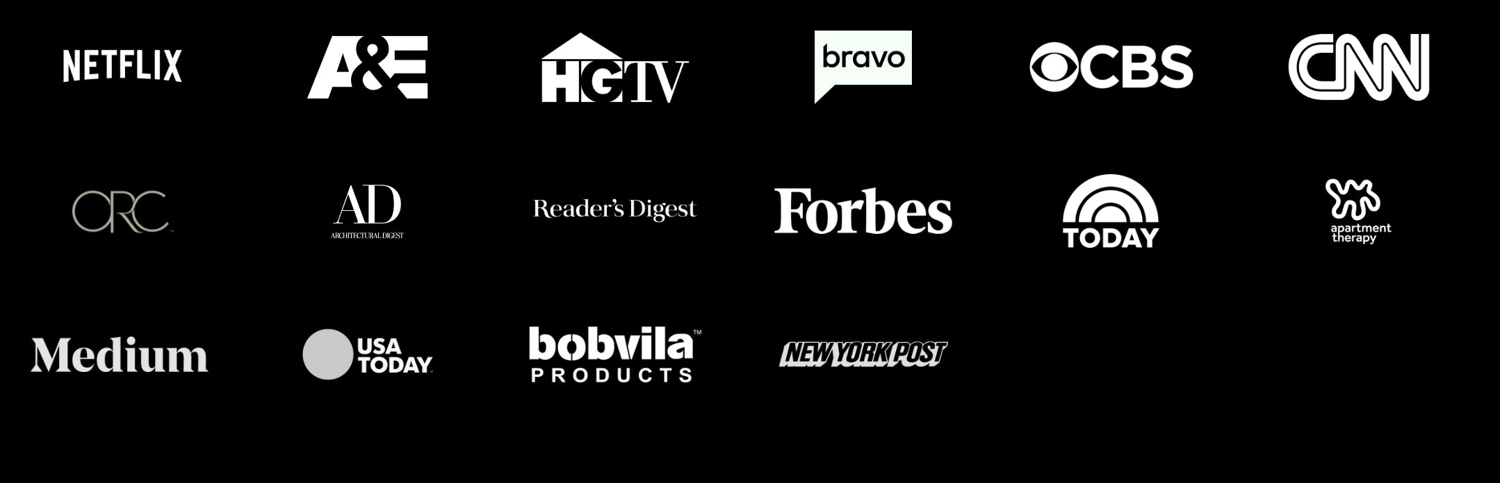 Various logos of media companies